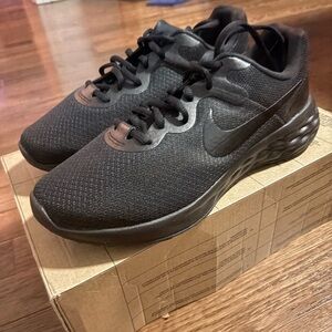 Nike Kids All-Black Lightweight Mesh Sneakers